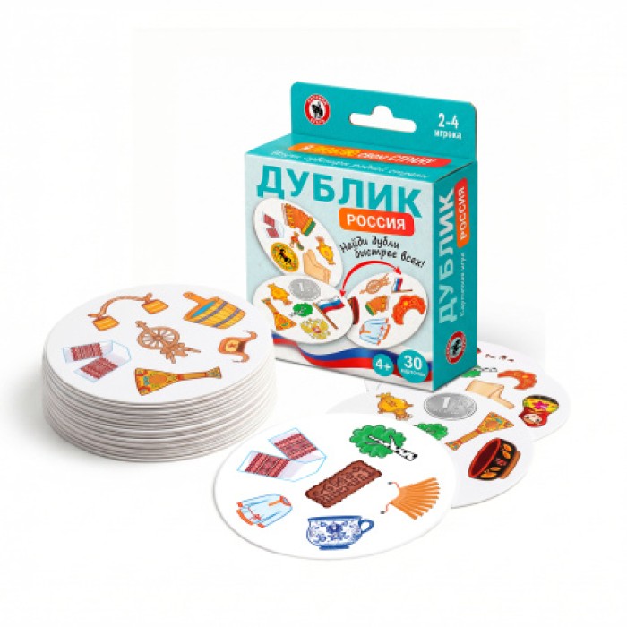 Игра настольная "Дублик" 30 карточек,к/к 11*9*3 см