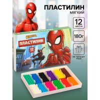 Пластилин 12 цв. 180 гр. Паутина,к/к 16,5*0,5*2 см