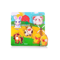игрушка деревянная Пазл-вкладыш "Ферма" 15*15 см