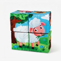 Кубики мягкие "Моя ферма" 4 шт/ 8*8 см