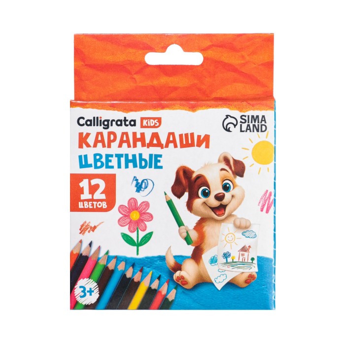 Карандаши 12 цв. мини Calligrata ,дерево,трехгранные к/к 12*9*1 см