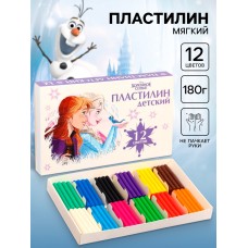Пластилин 12 цв./180 гр. "Детский" Холодное сердце ,к/к 16,5*10,5*2 см