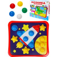 Мозаика 32 фишки "Мозайкин для малышей! 12 картинок,глазки,кор 29*28*6,5 см