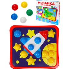 Мозаика 32 фишки "Мозайкин для малышей! 12 картинок,глазки,кор 29*28*6,5 см