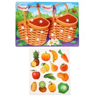 Игра развивающая "Веселые липучки" Сортер "Фрукты и овощи" 30*26 см