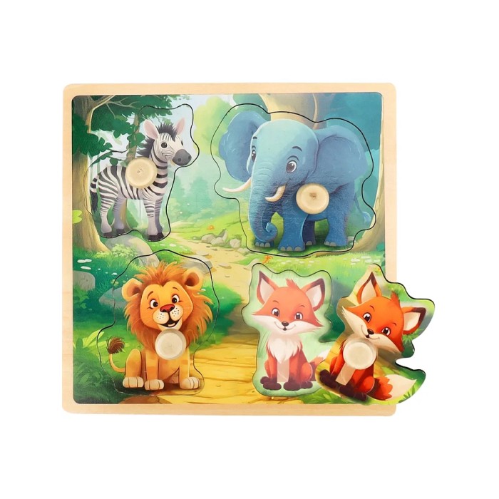 Игрушка деревянная Рамка-вкладыш "Животные Африки-2" 15*15*1 см