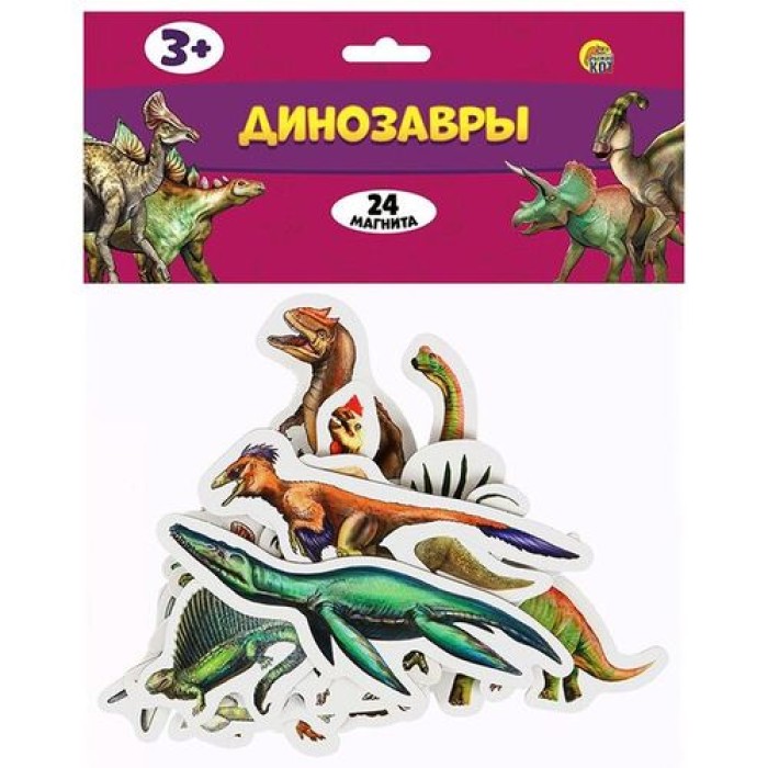 Игра на магнитах "Веселое обучение" Динозавры ,17*15,5*2,5 см