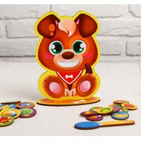Игра деревянная настольная "Накорми меня" Щенок ,23*17,5*4,5 см