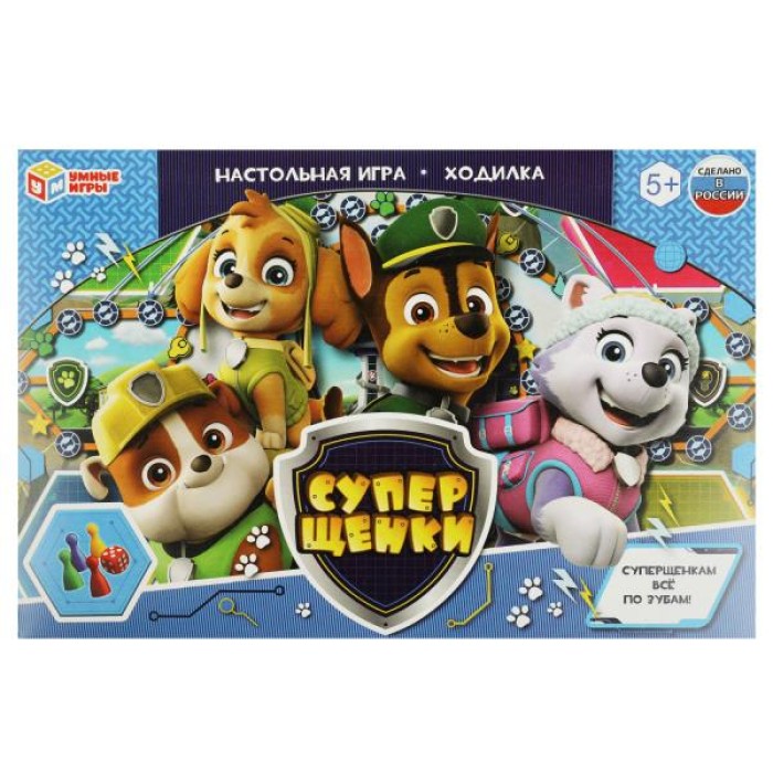 Игра-ходилка "Умные игры" Супер щенки.к/к 33*22*3 см