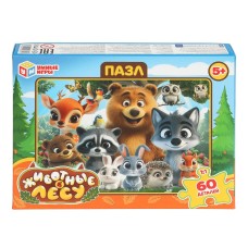 Пазлы 60 "Животные в лесу" .к/к 19*14*3,5 см