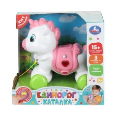 Игрушка музыкальная "Умка" Каталка Единорог 15 песен,фраз и мелодий,к/к
