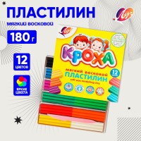 Пластилин мягкий 12 цв."Кроха" 180 гр., со стеком,к/к